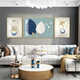 
Yaoshijia painting living room decoration painting modern simple light luxury sofa background wall high-end 2025 new crystal porcelain painting hanging painting mural JD15863 left and right 35*50 middle 70*50 hand-made diamond inlay painting aluminum alloy black frame