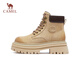 骆驼（CAMEL）【山韵】马丁靴厚底大黄靴经典百搭女靴 L24W076644杏色 36