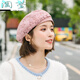 HTKD new beret women's spring and summer thin lace beret women's summer Korean style versatile beret hat elegant style burgundy