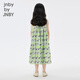 Jnby par jnby jiangnan tissu vêtements pour enfants robe sans manches de manchette mignon motif décontracté jupe mi-longueur filles 1n5g12350 088 combinaison gris-vert 100 cm