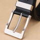 
VGXOUE titanium alloy belt men's genuine leather casual pin buckle layer cowhide belt men's simple middle-aged and young trouser belt trendy titanium buckle 9227 black (bandwidth 3.3cm) 100cm