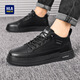 Heilan House Men's Shoes Autumn and Winter Plus Velvet 2025 New Versatile Classic Sneakers Men's Soft Soled Business Casual Leather Shoes Commuting Shoes for Men Black 42