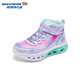 Skechers斯凯奇儿童秋冬保暖运动鞋舒适闪灯休闲棉靴302677L 677L薰衣草色/多彩色/LVMT 28.5