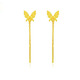Fat Donglai same style 18K tassel gold earrings new butterfly tassel earrings for women 999 pure gold smart fairy ears yellow l gold butterfly tassel earrings