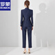 ROMON high-end navy blue business suit for women spring new fashion suit jacket business temperament formal wear navy suit + trousers S