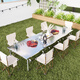 
BEYZK stainless steel folding table dining table household square dining table square low table outdoor portable folding table stall table round table 14072 unopened hole