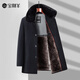 Baocai Sheep Dad winter chenille woolen coat men's coat mid-length plus fleece collar jacket middle-aged and elderly men's clothing