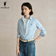 POLOWALK pure cotton white shirt for women 2025 autumn new style Paul women's commuter solid color long-sleeved shirt classic horse logo white new S (155)