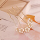 Zuoou rhinestone pearl flower hairpin women's U-shaped hairpin ball head hair artifact four-tooth hair comb hairpin U-shaped clip rhinestone flower comb hairpin