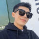 Sunglasses for men and women, new Korean version of trendy Internet celebrity, big face, slimming temperament, large frame sunglasses for women [bright black] high-looking sunscreen sunglasses