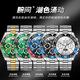 European Pinke Swiss Certified Brand Watch Men's Water Ghost Mechanical Watch Vollautomatisch leuchtend wasserdichte Herrenuhr Multifunktions Uhr OUPKE-3271-Stahlgürtel Blue Herren's Watch