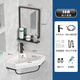 Triangular washbasin corner washbasin washbasin triangle basin washbasin small one-piece bathroom mini 38 black triangle bracket basin + faucet + mirror