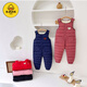 G.DUCKKIDS off-season baby overalls suit winter outer wear plus velvet for boys and girls baby open jumpsuit children's down cotton pants red (regular style) one size fits all 90 80-90CM