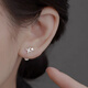 DL 1998 Fat Donglai same style platinum earrings PT950 diamond-encrusted women's new 2024 platinum earrings to support pierced ears while sleeping, platinum four-pointed star earrings