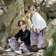 Qiyuemang Nuevo chino Hanfu Boy Chino Estilo chino Disfraz de primavera y verano Boy Republic Style Young Master Clother Mid-Outumn Kindergarten Performance Disfraz Boy Panda Baby Set 9272 Modelos 90