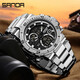 
SANDA electronic watch male student waterproof sports junior high school student Chinese Valentine's Day gift for boyfriend 6175 black silver