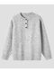 Xiaohongshu's hot style light gray circle yarn Henry collar sweater men's winter lazy style relaxed knitted sweater light gray upgraded model M M