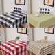 Yizixiu Nordic checkered tablecloth pure cotton and linen thickened coffee table sofa cover modern fresh checkered tablecloth simple tablecloth green small plaid customized various sizes non-returnable