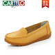 Kadile Crocodile Spring Flat Sole Women's Zapatos de cuero genuino Solio Mom Desconoctorable zapatos Single's Smifre Shoes Shoes Dog Tendon Beef Tendon Casual Maternity Shoes 6629 Hollow Yellow 38