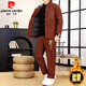 Pierre Cardin New Chinese Tang Suit Men's Winter Cotton Long Sleeve Pants Two-piece Retro Tang Suit Chinese Style Suit Men's Cotton and Thickened 8818-Black 3XL Recommended 160-180 Jin Jin equals 0.5 kg