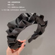 Meng Keduo high cranial pleated headband women's hairpin face wash headband high-end wide-brimmed versatile small headband for showing off the face High cranial cranial pleated headband black