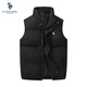 U.S. POLO ASSN. Down cotton vest men's autumn and winter outdoor windproof versatile waistcoat warm vest men's jacket black 2XL
