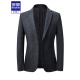 Romon High-High-End Casual Suit Men's Spring y Summer Trait Trait Jacket Style Coreano Slim Business Stretch Stretk Stretk Stretk Black and Grey Grid 6625 XL 180 [recomendado 135-150Jin [Jin iguala 0.5 kg]]]