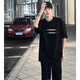 Digada American High Street Trend Kurzärärmelte T-Shirt Herren Sommer Pure Cotton Round Hals Lose Trendy Brand Paar lässige halbärmelige Top-Dyg-DY2443 Black XL