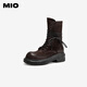 Mio [gleiches Modell in Cheng Xiao] Mio 2024 Winter Retro Britisch-Stil Dick-Soled-Martin-Stiefel coole weibliche Mittelröhrchen Stiefel Ton 37