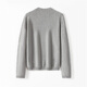 Jinju 100% Cashmere Bottoming Sweater Solid Color Fashionable Warm Half Turtle Collar Women's Cashmere Sweater Medium Gray L