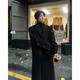 NEW OR MODE British style long lapel woolen coat men's autumn and winter new style versatile rivets high-end loose trendy brand coat black L