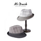 Mr DUCK unique product 30% off clearance linen jazz hat British retro curled men's gentleman's hat fashionable plaid MS46212-Michigan/hemp gray (top hat) M (55-57cm)