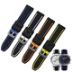 Junheya is suitable for silicone strap for men Mark Huafei FW8228 FW6180 FW6210 mechanical watch strap 20 22m black gray 20mm