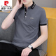 Pier Cardin Business Casual brodery Polot Shirt Couleur Colon Coton Coton à manches courtes T-shirt Men's Summer Top T-shirt Men's Black 683 Model XL 120-135Jin [Jin est égal à 0,5 kg]