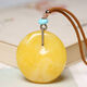 Jinshitong natural chicken fat yellow beeswax pendant safety buckle male and female couple original ore amber princess buckle necklace pendant beeswax princess buckle small model (36*36)