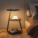 Zhong Shuai's bedroom multifunctional bedside table lamp cabinet lamp floor-standing atmosphere lamp retro light luxury master bedroom wireless charging integrated silver + walnut infinite dimming + wireless charging