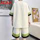 Klsjla Casual Suit Men's Summer Trendy Brand Ice Silk Sports Short à manches à manches Men de Men un ensemble avec de beaux adolescents DT681 Black Suit XL 180 (environ 145-160jin [Jin est égal à 0,5 kg] peut être usé)