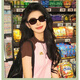 Portable folding polarized sunglasses on the beach, beach, woman's round face, oval, slim European and American sunglasses, Cangxue [Give a round storage bag]