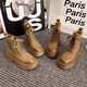 Martin boots for women in autumn and winter new British style thick-soled taller yellow boots for women versatile casual short boots for women light brown 37