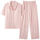 
Catman Modal pajamas for women in spring and summer cardigans for short-sleeved trousers large size women's thin home clothing suits can be worn outside 12108 L (recommended weight 100-110Jin [Jin equals 0.5 kg])