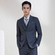Anniversary Bird Suit Men's Spring Style Men's Slim Wool Formal Wedding Wedding Groom's Suit Pants Suit Men's Blue Gray Glossy Silk 50 B(180/104) /Please note waist or trousers