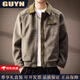 GUYN High-End Brand Men's American Retro Corduroy Jacket Men's 2025 Autumn Lapel Loose Casual Jacket Men's Army Green Army Green 2XL 185