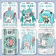 Hatsune Miku Anime Student Sliding Cover Card Campus Card Bus Card Diner Card Identity Card Protection Case Access Control Hatsune Miku CB13886 Card Cover + Black Short Braided Keychain