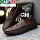 Kadile Crocodile 2024 Nuevos zapatos de gorro para cuero suave para hombres zapatos de cuero casual de cuero para hombres de estilo coreano Zapatos de moda jóvenes Yl-D826 Brown 39