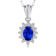 Tingliang 0.6 carat Sri Lankan natural sapphire pendant for women in 18k gold set with diamonds for Qixi Festival with 18K gold necklace