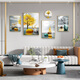
Mohu living room decoration painting sofa background wall new mural modern simple TV background atmospheric abstract four-pair hanging painting Jinlu Nafu 15940 (including wall clock) tempered crystal porcelain combination-sturdy durable black frame