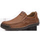 Camel men's shoes for autumn new genuine leather soft sole loafers one-size large-size hand-sewn casual leather shoes for men 9918 dark brown 4326.5