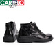 Cartelo Light Luxury High-End Herren-echte Leder Martin Boots Casual Fashion Short Stiefel Runde Zehenmitte schwarzer flacher Sölo-Stiefel Herrenschuh 6629-2 plus Samt, um warm 42 zu halten 42