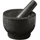 Baijie (BJ) Baijie natural stone garlic pounder stone mortar, medicine jar grinder, household garlic mortar, peeling garlic, medium granite mortar with lid