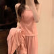 
Catman four-season pajamas for women pure cotton 2025 new pure and sweet style with chest pad simple blue three-piece set 831 mist blue chest pad removable XL Recommended 110-125Jin [Jin equals 0.5 kg]
